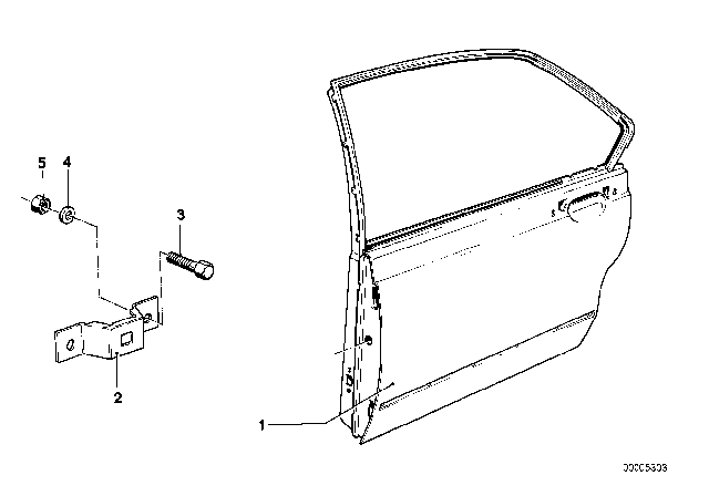 1978 BMW 733i Rear Door Diagram