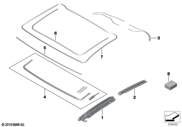 2020 BMW M850i xDrive Gran Coupe GUIDE RAIL Diagram for 54108495837