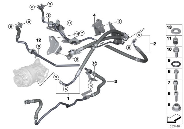 2018 BMW X5 Oil Lines / Adaptive Drive Diagram