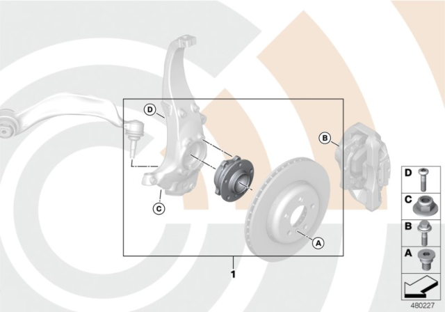 2016 BMW 528i Repair Kit, Wheel Bearing, Front Diagram