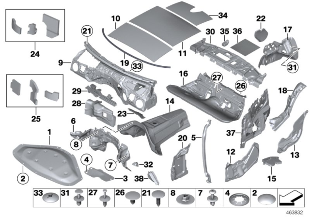 2015 BMW 228i xDrive Sound Insulation Diagram