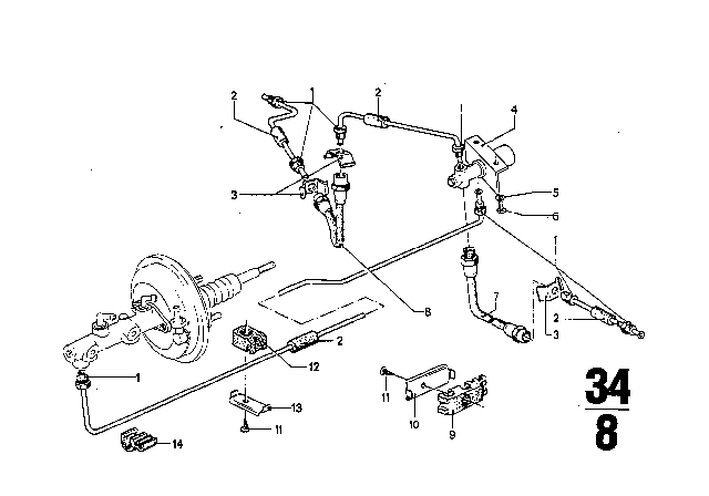 1976 BMW 3.0Si Brake Pipe, Rear Diagram