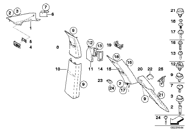 2013 BMW X5 Trim Panel Diagram