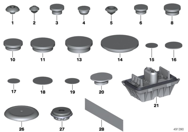 2020 BMW Z4 Sealing Cap/Plug Diagram