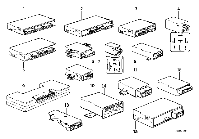 1991 BMW 850i Body Control Units And Modules Diagram