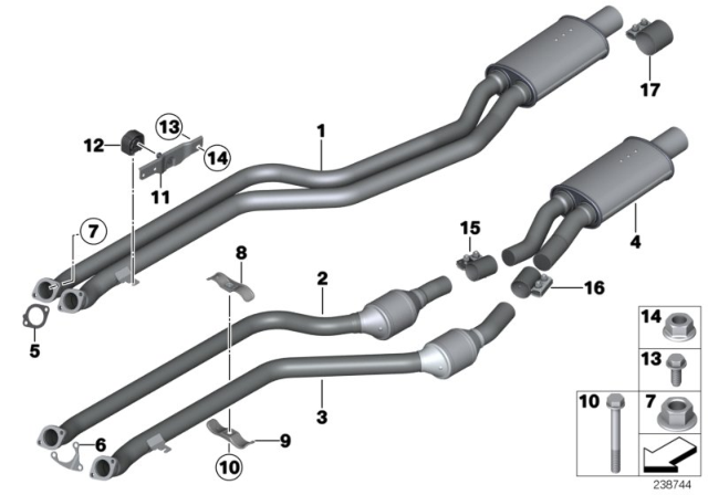 2012 BMW X3 Catalytic Converter / Front Silencer Diagram