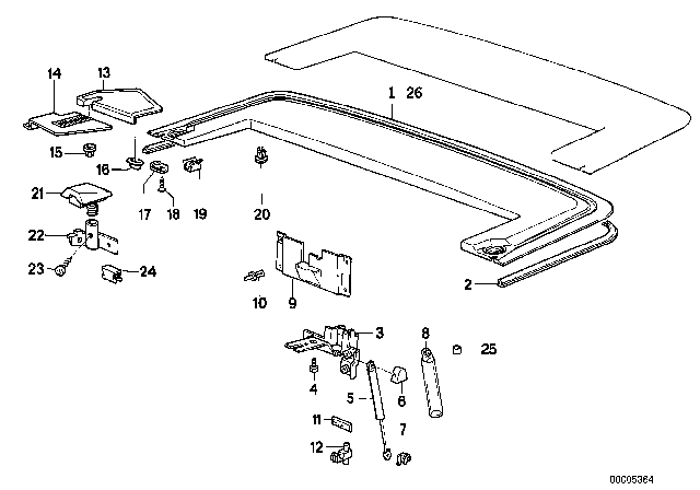 1987 BMW 325i Covering Left Diagram for 51431945355