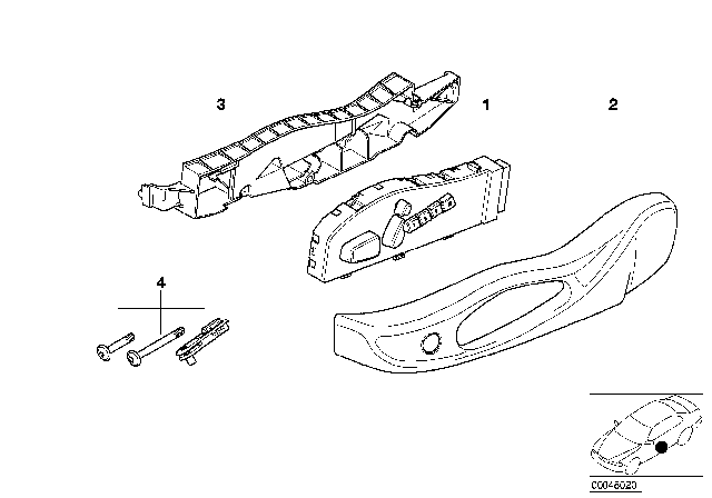 2005 BMW X5 Single Parts Of Front Seat Controls Diagram 2