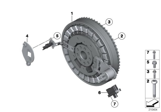 2012 BMW 750Li Rotor Position Sensor Diagram for 12357593819