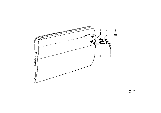 1969 BMW 2000 Front Door - Hinge / Door Brake Diagram 5