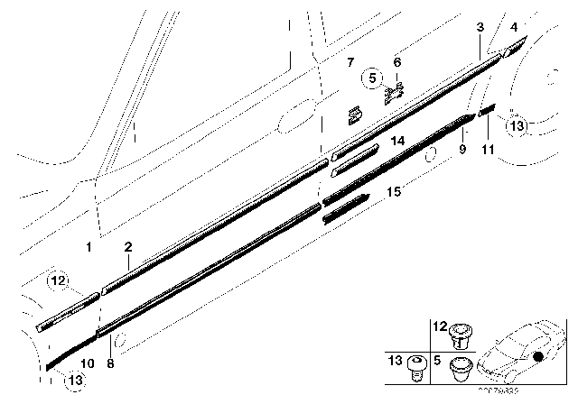 1996 BMW 740iL Cover Strip, Left Diagram for 51138125831