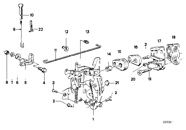 1985 BMW 735i Rear Door Control / Door Lock Diagram