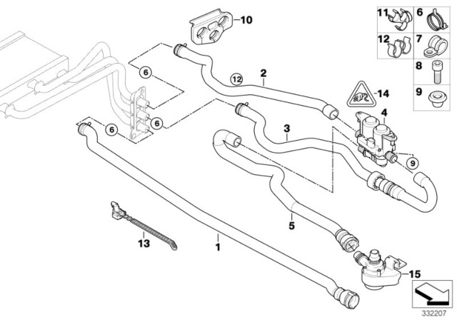 2010 BMW 528i xDrive Water Valve / Water Hose Diagram 2