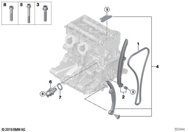 2020 BMW i3 Timing Chain Tensioner Diagram for 11318544896