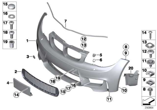 2011 BMW 1 Series M Panel, Bumper, Primed, Front Diagram for 51118057717