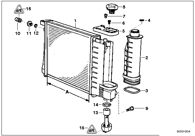 1994 BMW 318is Radiator Diagram