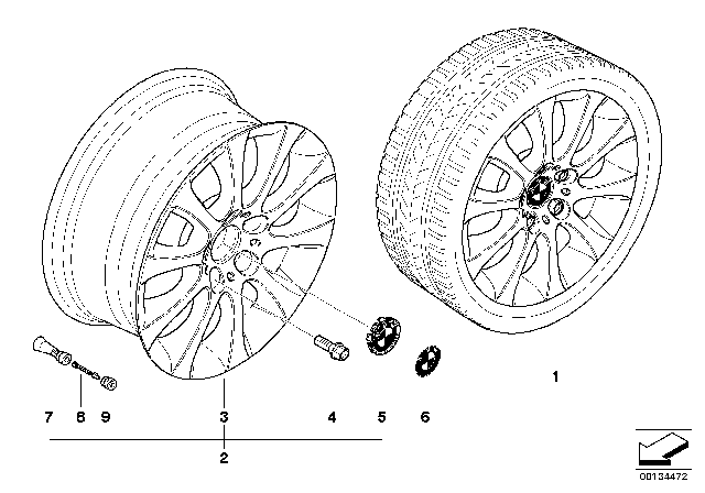2003 BMW 325i Light Alloy Rim Diagram for 36116766741