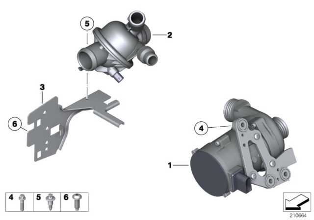 2012 BMW ActiveHybrid 5 Water Pump - Thermostat Diagram 2