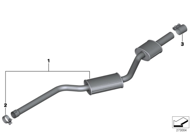 2015 BMW X3 Muffler Pipe Diagram for 18308620282