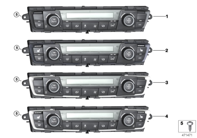 2016 BMW 435i xDrive Control Unit, Automatic Air Conditioner., High Diagram for 64119320343