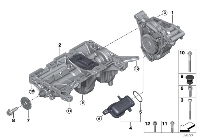 2016 BMW 328i xDrive Lubrication System / Oil Pump Diagram