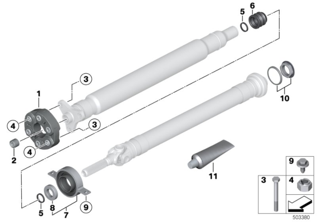 2018 BMW M2 Flexible Discs / Centre Mount / Insert Nut Diagram