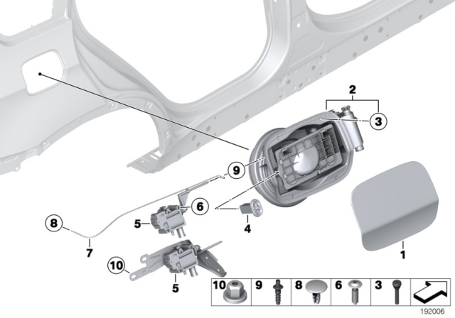 2011 BMW X6 Fill-In Flap Diagram