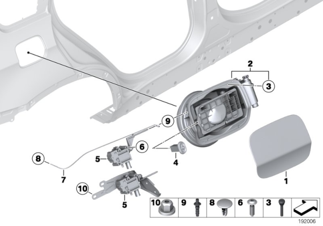 2008 BMW X6 Fill-In Flap Diagram