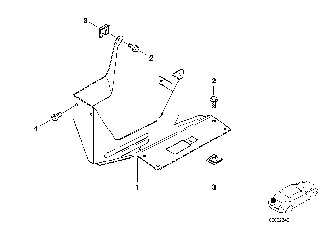 2005 BMW M3 CD Changer Mounting Parts Diagram