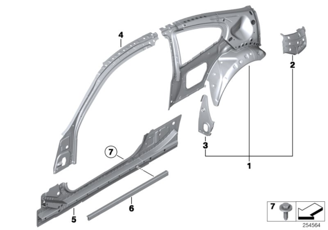 2012 BMW M6 Body-Side Frame Diagram