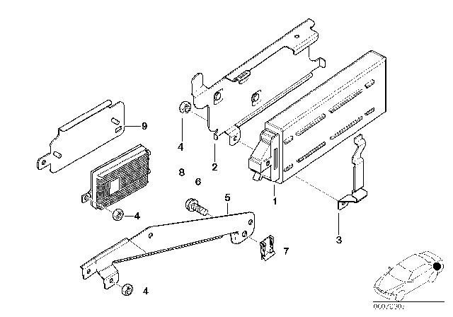 2002 BMW 325xi Single Parts, SA 632, Trunk Diagram