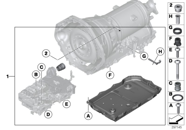 2012 BMW 550i GT Selector Shaft (GA8HP70Z) Diagram 1