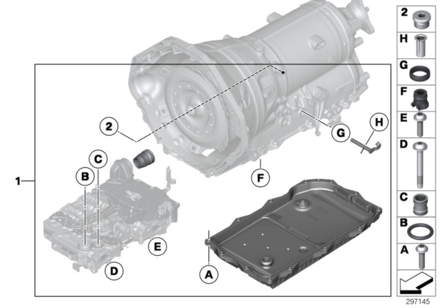 2012 BMW 535i GT Selector Shaft (GA8HP45Z) Diagram 1