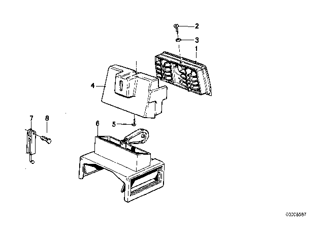 1979 BMW 733i Air Outlet Rear Center Diagram 2