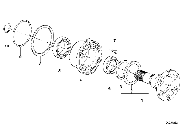 1991 BMW 535i Drive Flange Suspension / Gasket Diagram 1