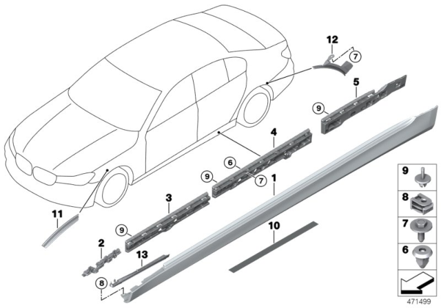 2016 BMW 750i xDrive M Trim, Sill / Wheel Arch Diagram