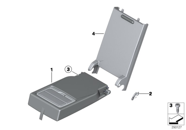 2016 BMW 328i xDrive Rear Seat Centre Armrest Diagram