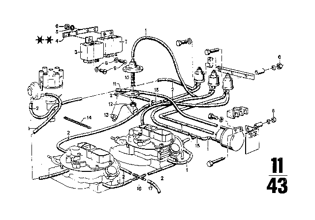 1973 BMW 3.0S Vacuum Control Diagram 1