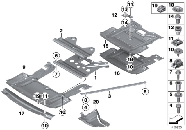 2015 BMW 640i Underbonnet Screen Diagram