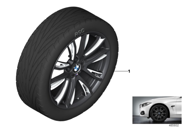 2015 BMW 328i xDrive BMW LA Wheel M Performance Double Spoke Diagram 2