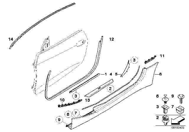2006 BMW Z4 M Sill Strip, Left Diagram for 51478040123
