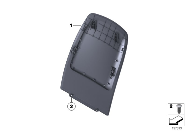 2010 BMW Z4 Front Seat Backrest Frame / Rear Panel Diagram 2