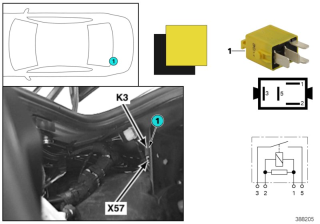 1997 BMW 750iL Relay, Load-Shedding Terminal Diagram 4