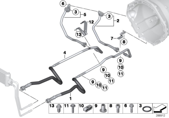 2016 BMW M5 Transmission Oil Cooler Line Diagram 2