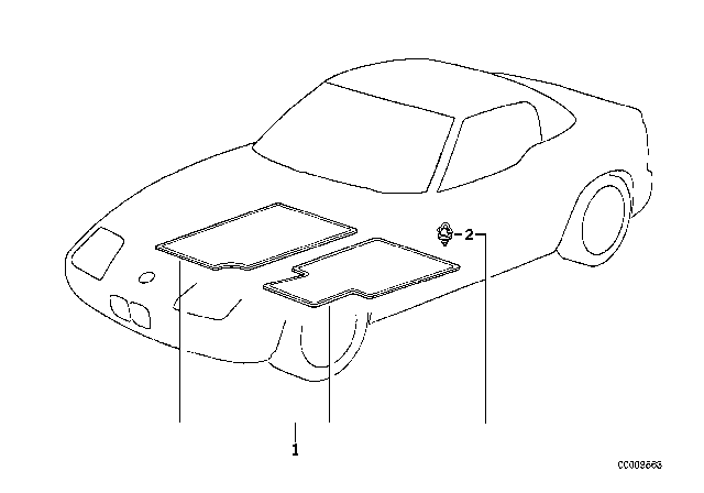 2000 BMW Z3 Floor Mats Diagram 2