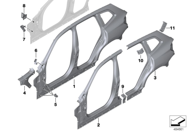 2020 BMW X3 Side Frame Diagram 1