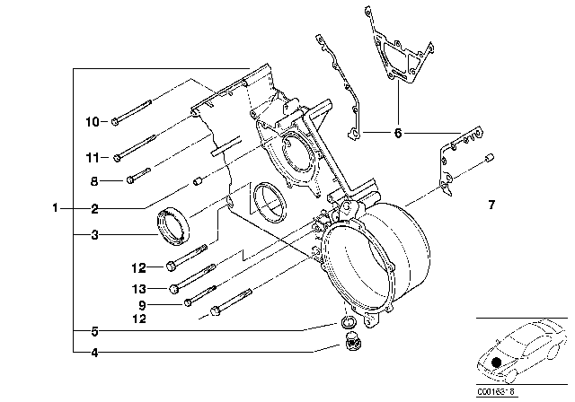 2002 BMW X5 Timing Case Diagram 1