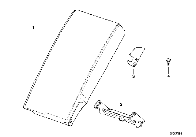 2000 BMW 528i Rear Seat Centre Armrest Diagram