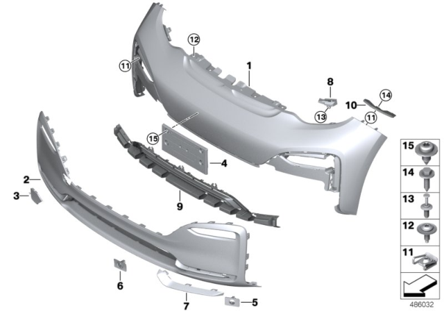 2018 BMW i3s BUMPER TRIM FRONT PAINTED Diagram for 51118738755