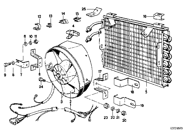 1977 BMW 530i Climate Capacitor / Additional Blower Diagram